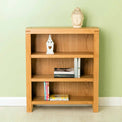 The Abbey Waxed Small Low Oak Bookcase - Lifestyle