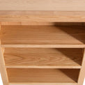 Abbey Waxed Small Low Oak Bookcase - Looking down at front of bookcase