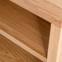 Abbey Waxed Small Low Oak Bookcase - Close up of shelf