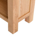 Abbey Waxed Small Low Oak Bookcase - Feet on bookcase