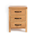 Abbey Waxed 3 Drawer Small Oak Bedside Table by Roseland Furniture