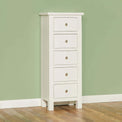Cornish White Tallboy Chest of Drawers - Lifestyle side view