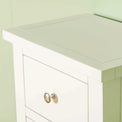 Top drawer view of The Cornish White Wooden Tallboy Chest of Drawers