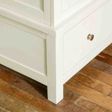 Close up of leg on The Cornish White Wooden Double Wardrobe