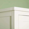 Close up of top corner on The Cornish White Large 3 Door Wardrobe
