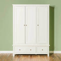 Cornish White Large 3 Door Wardrobe - Front view