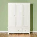 Cornish White Large 3 Door Wardrobe - Front view