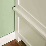 Cornish White Wooden Double Wardrobe - Lifestyle bottom back view