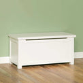 Cornish White Ottoman Blanket Box - Lifestyle side view