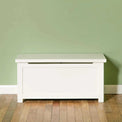 Cornish White Ottoman Blanket Box - Lifestyle front view