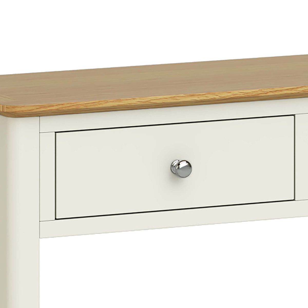 The Windsor Cream Painted Console Table with Storage Drawers - Close Up of Drawer