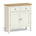 The Windsor Cream Mini Sideboard Cabinet with Oak Top from Roseland Furniture