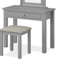 The Cornish Grey Dressing Table Set with Stool and Vanity Mirror - Close Up of  Drawer