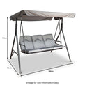 Cairo Grey 3 Seater Swing Seat dimensions
