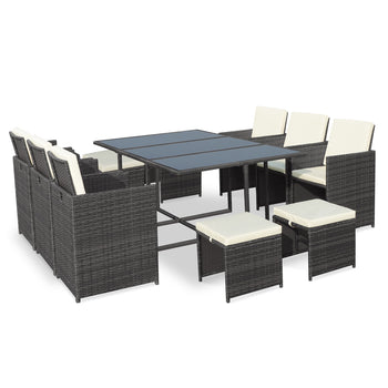 Cannes 10 Seater Rattan Cube Dining Set