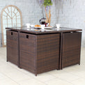 Cannes Brown 8 Seater Rattan Cube Dining Set