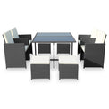 Cannes Grey 8 Seater Rattan Cube Dining Set