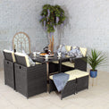 Cannes Grey 8 Seater Rattan Cube Dining Set