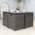 Cannes Grey 8 Seater Rattan Cube Dining Set