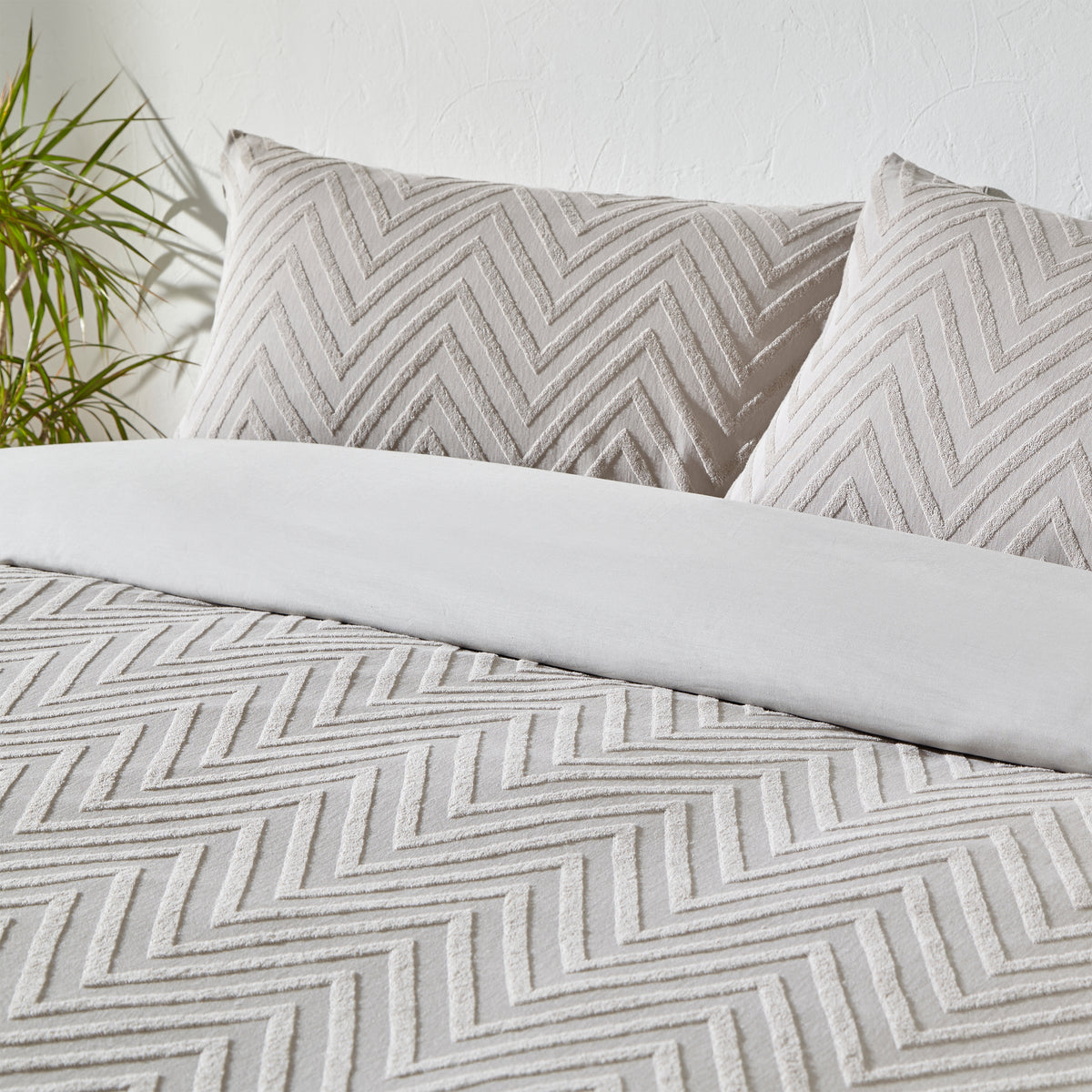 Chevron Tufted Cotton Duvet Set