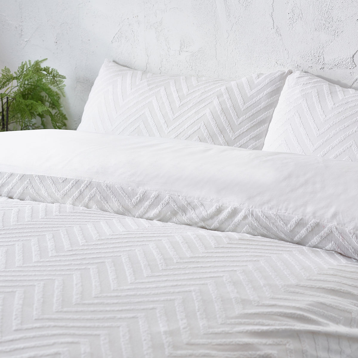 Chevron Tufted Cotton Duvet Set