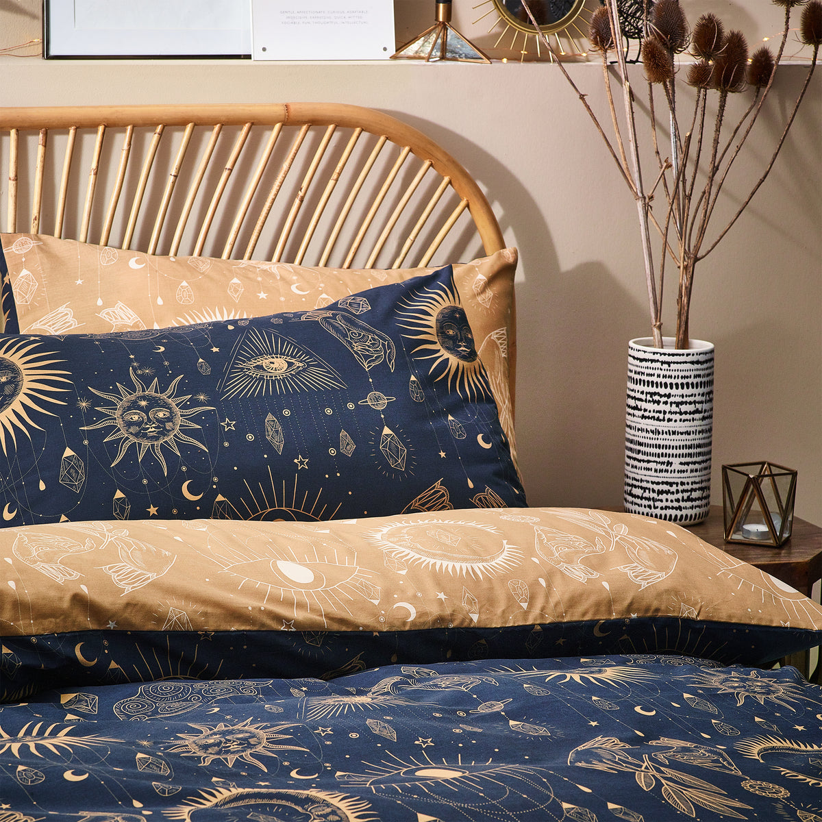 Nunki Duvet Set | Single | Gold/Navy
