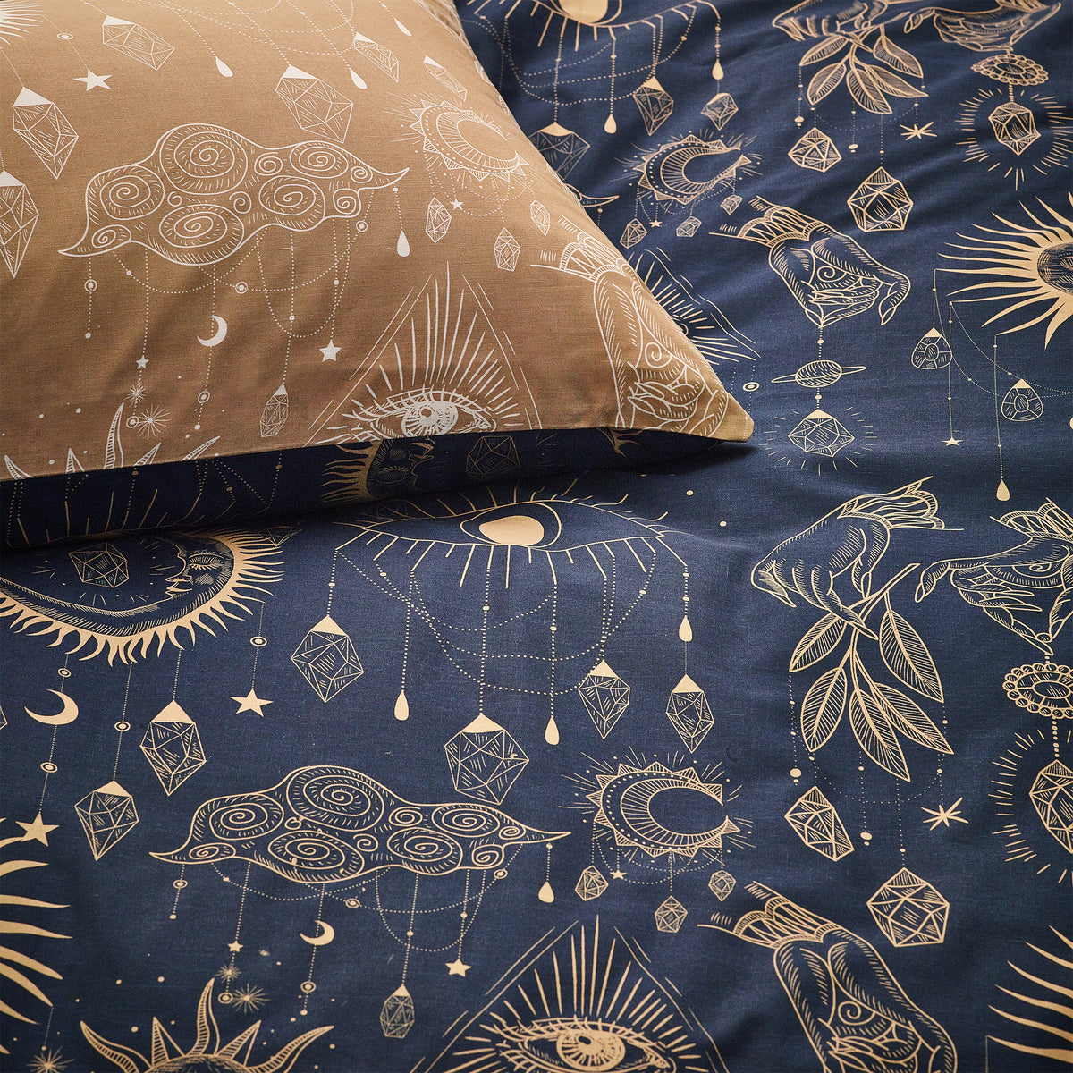 Nunki Duvet Set | Single | Gold/Navy