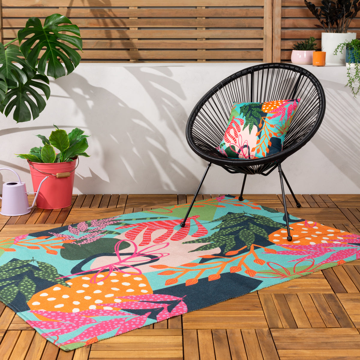 Coralina Tropical Floral Outdoor / Indoor Rug 