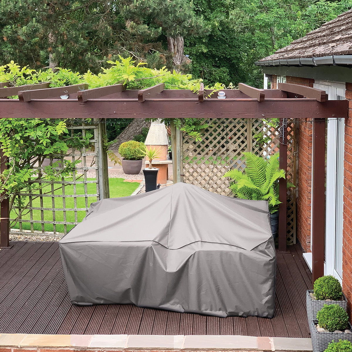 8 Seat Cube Set Grey Outdoor Furniture Heavy Duty Cover