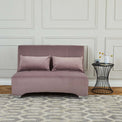 Cortez Dusky Pink Velvet Upholstered Pull Out Sofa Bed for living room and bedroom