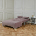 Cortez Dusky Pink Velvet Upholstered Pull Out Sofa Bed