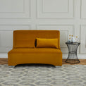 Cortez Mustard Velvet Upholstered Pull Out Sofa Bed for living room or bedroom