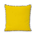 Cusco Pompom Polyester Cushion | Yellow/Grey