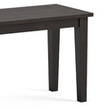 Elise Noir Black Acacia 120cm Dining Bench close up of wooden legs