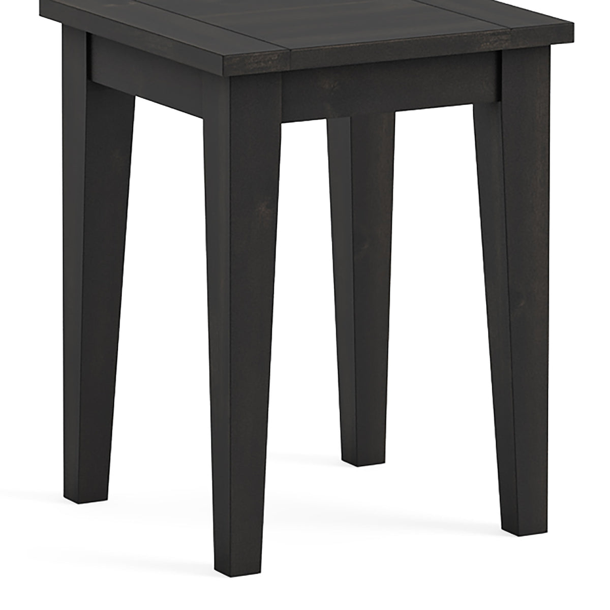 Elise Noir Black Wooden Sofa End Table close up of legs