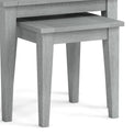 Elise Gris Grey Acacia Nest of Tables Set close up of smaller nested table