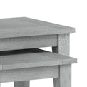 Elise Gris Grey Acacia Nest of Tables Set close up of table edge