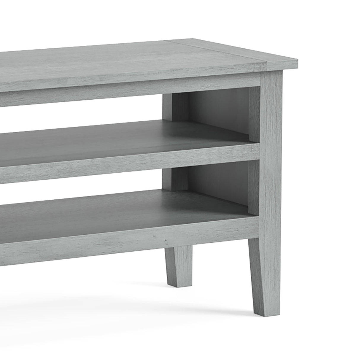 Elise Gris Grey Acacia 120cm TV Unit close up of shelves and legs