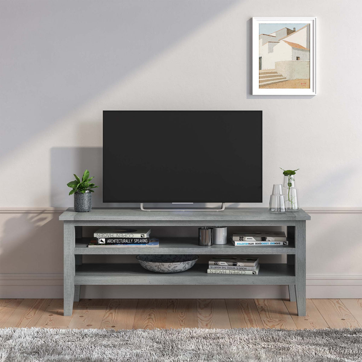 Elise Gris Grey Acacia 120cm TV Unit Stand for living room