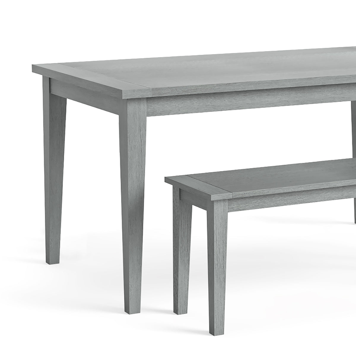 Elise Gris Grey Acacia Dining Set with Benches close up of table top and legs