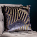 Evoke Geometric 45cm Polyester Velvet Cushion