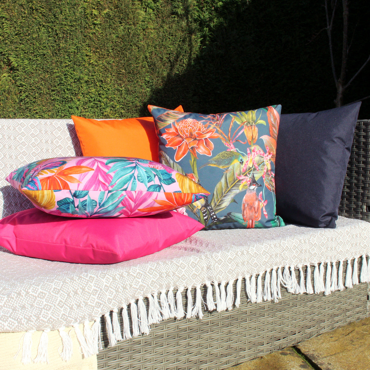 Exotics 43cm Reversible Outdoor Polyester Cushion