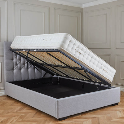 Ella Faux Wool Ottoman Storage Bed Frame