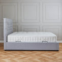 Ella Grey Upholstered Faux Wool Ottoman Storage Bed Frame side view