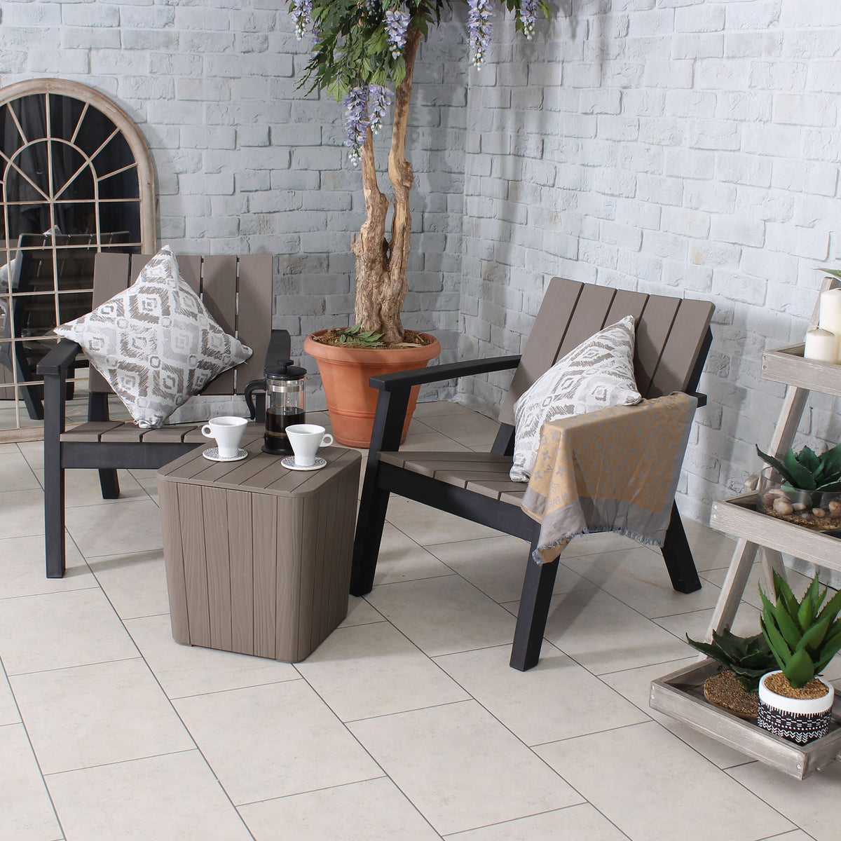 Faro 2 Seater Patio Bistro Set with Coffee Table