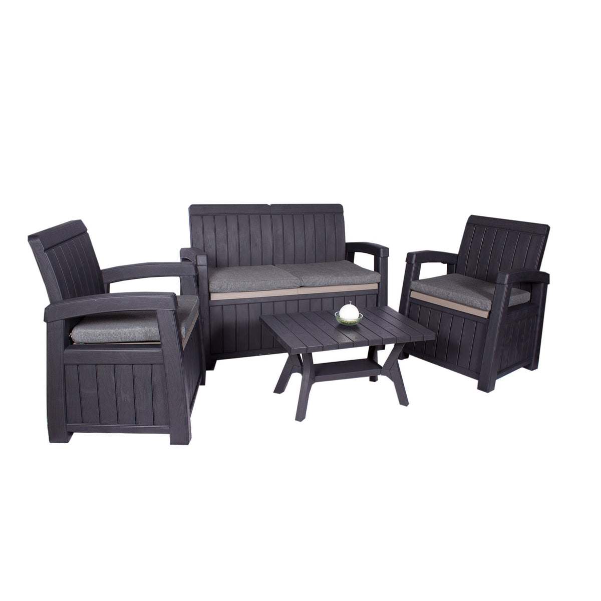 Faro Black 4 Seat Garden Lounge Set