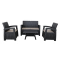 Faro Black 4 Seat Garden Lounge Set from Roseland Home Furniture