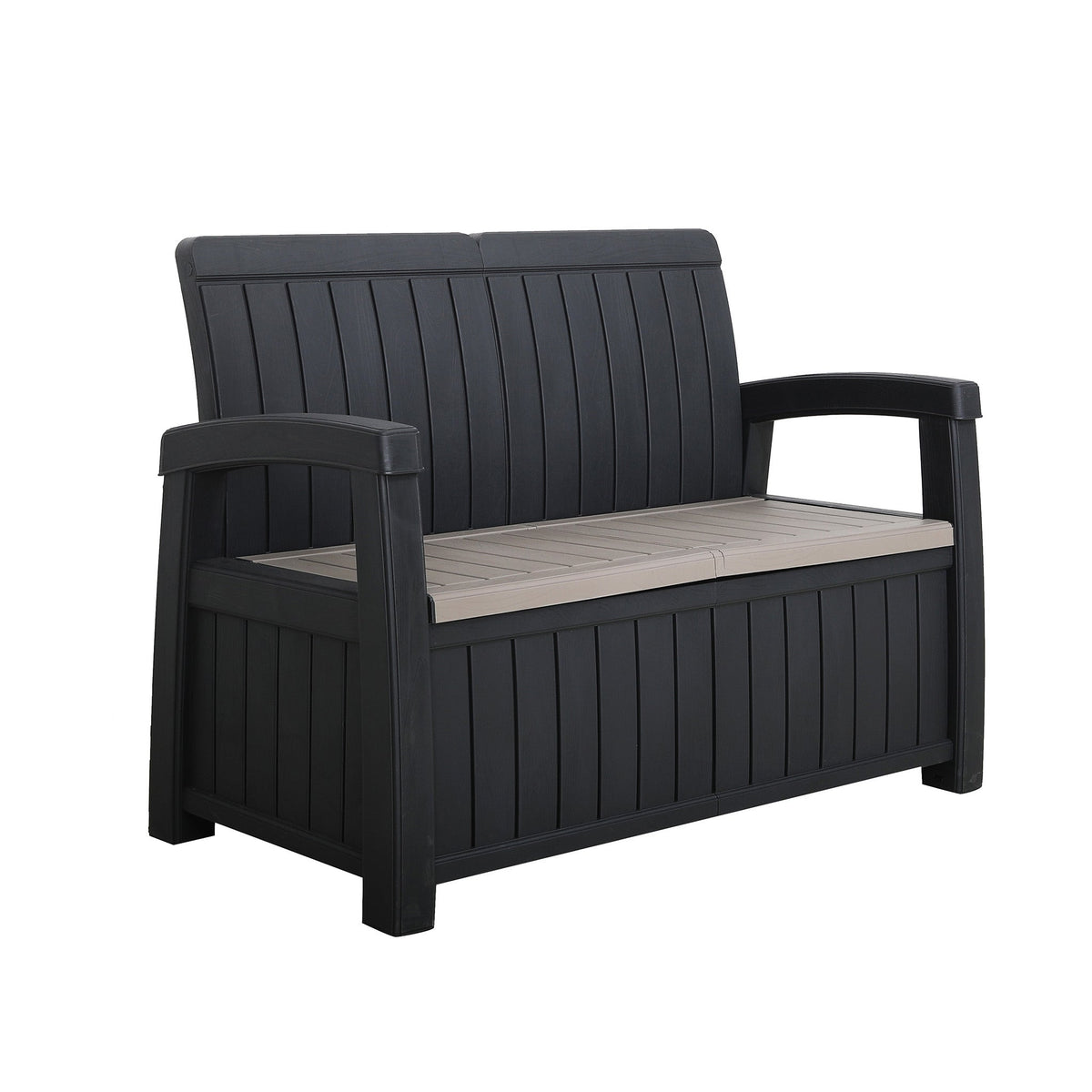Faro Black 4 Seat Garden Lounge Set 2 Seater Bench
