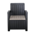 Faro Black 4 Seat Garden Lounge Set Storage Armchair