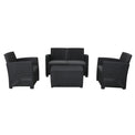 Faro Black 4 Seater storage lounge set from Roseland Home Furniture